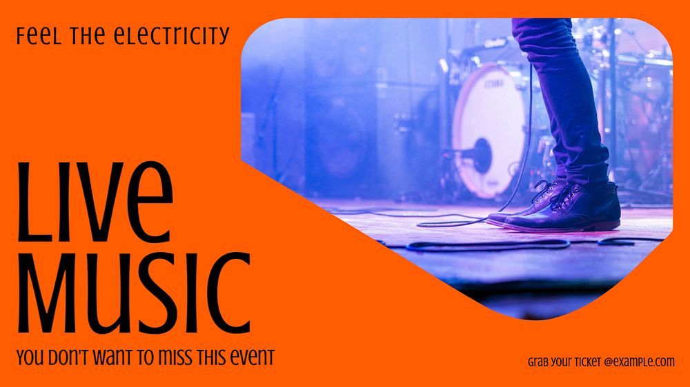 Live music  blog banner template, editable text