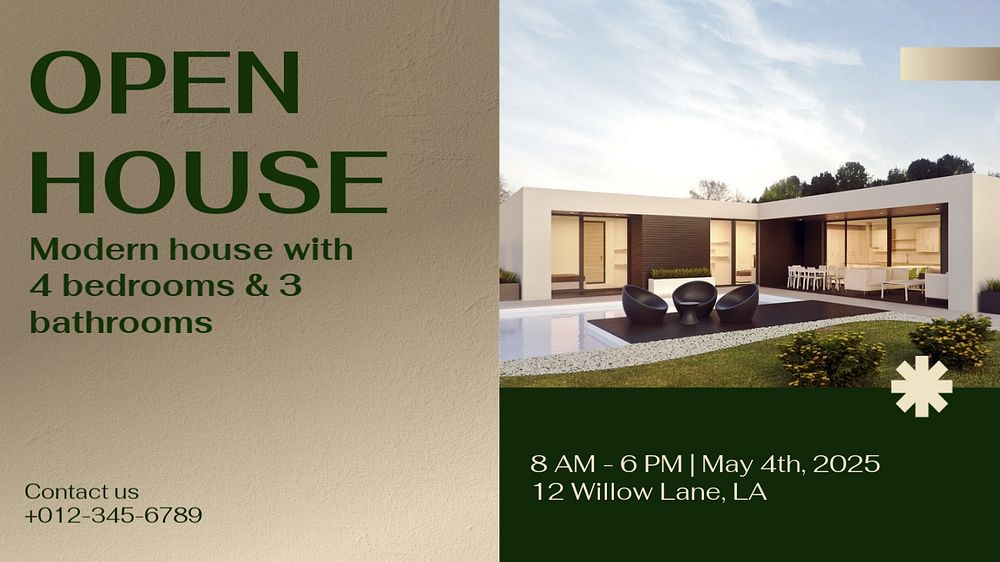 Open house day  blog banner template, editable text