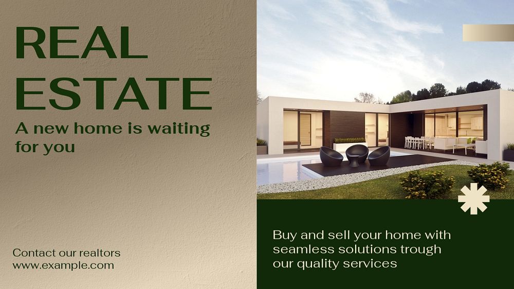 Real estate  Facebook cover template, editable design