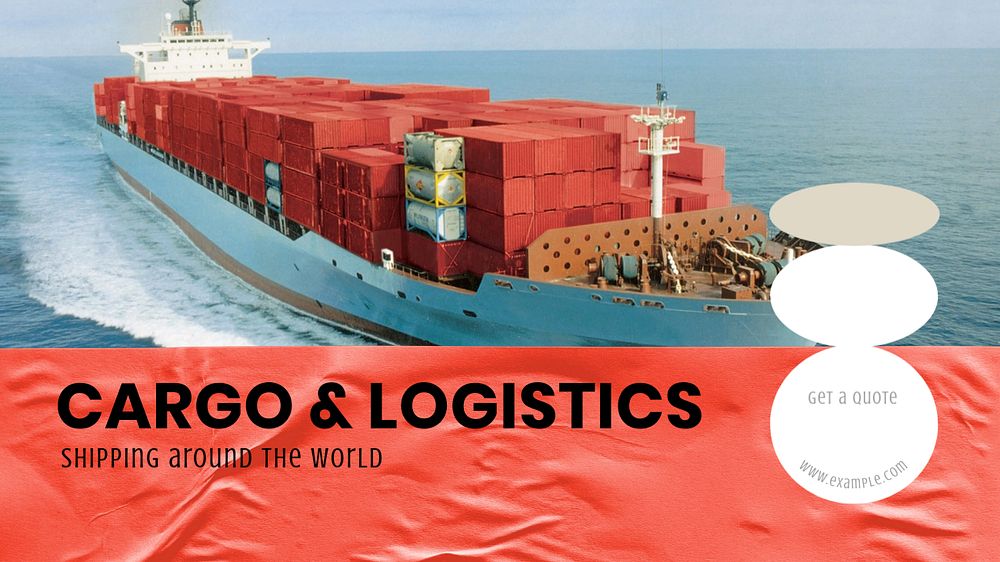 Cargo & logistics  blog banner template, editable text