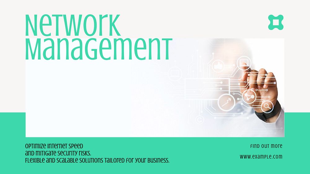 Network management  blog banner template, editable text