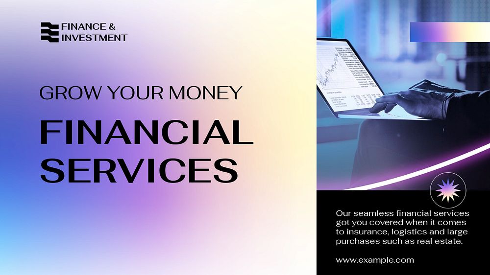 Financial services Facebook cover template, editable design