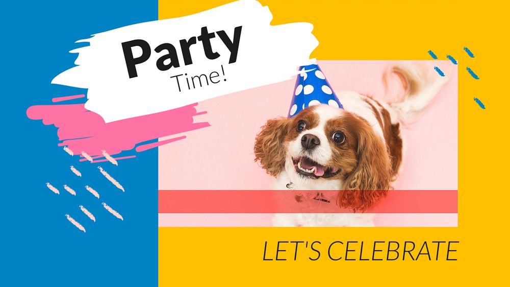 Party time  blog banner template, editable text