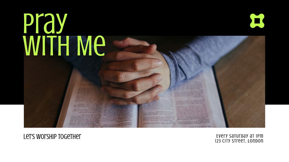 Praying  blog banner template, editable text