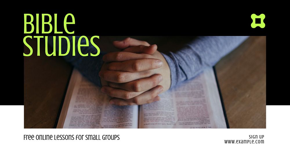 Bible studies  blog banner template, editable text