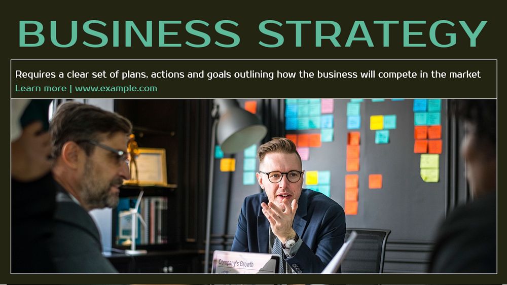 Business strategy  blog banner template, editable text