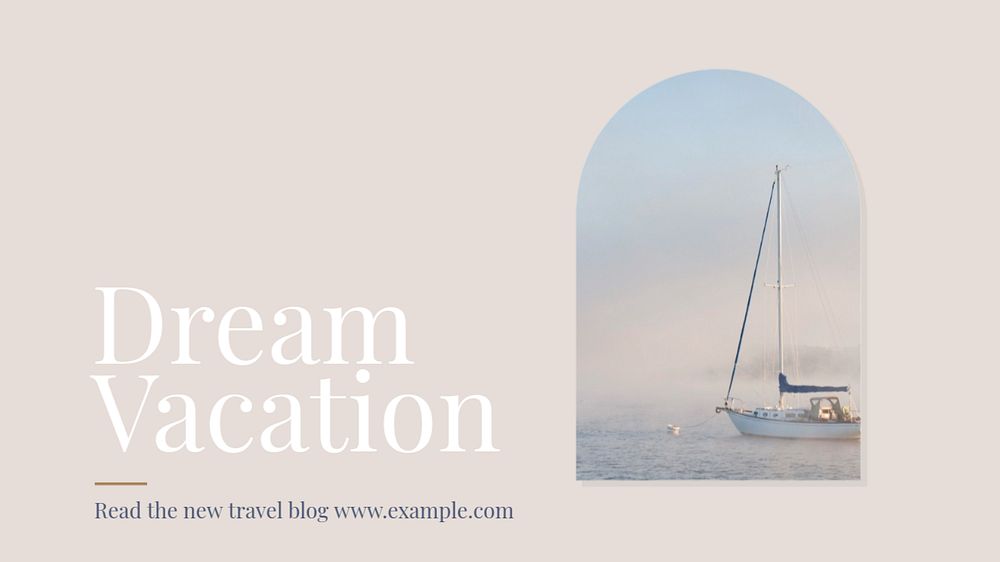 Dream vacation  blog banner template, editable text