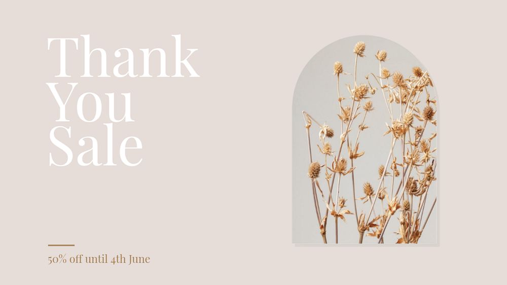 Thank you sale  blog banner template, editable text