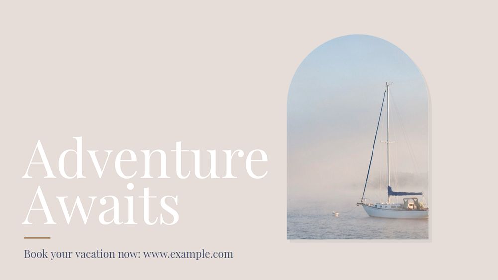 Adventure awaits  blog banner template, editable text