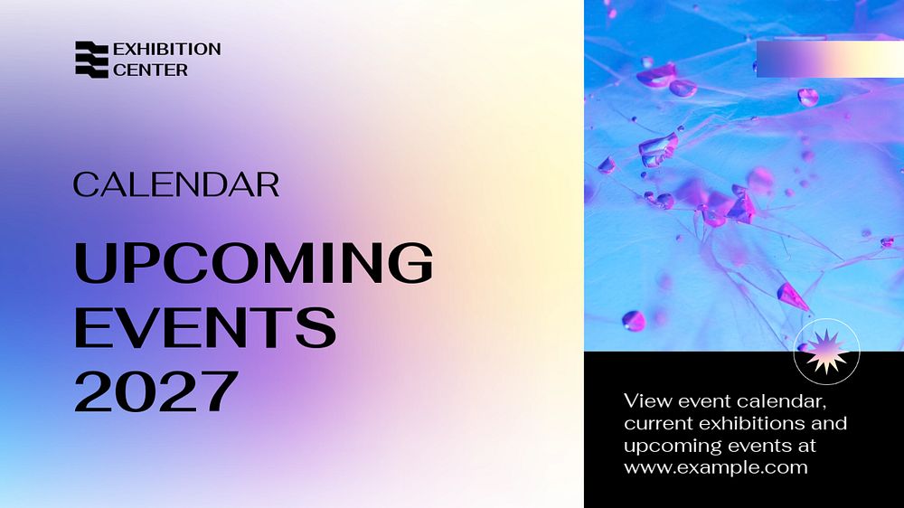 Upcoming events blog banner template, editable text