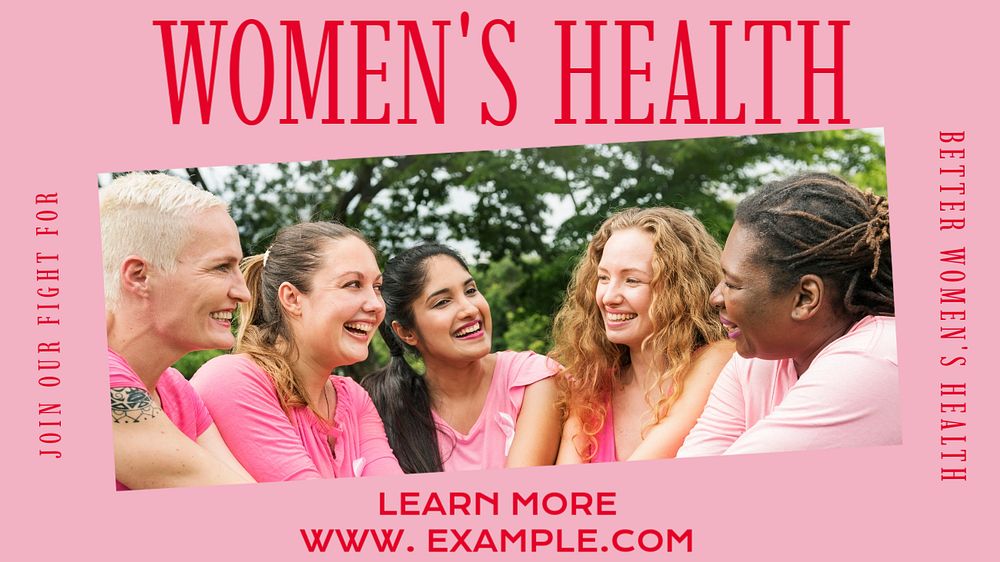 Women's health Facebook cover template, editable design