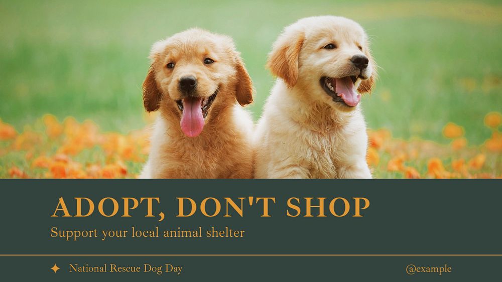 Adopt, don't shop blog banner template, editable text