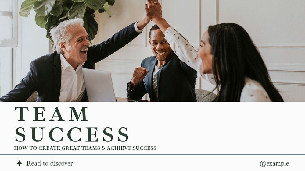 Team success blog banner template, editable text