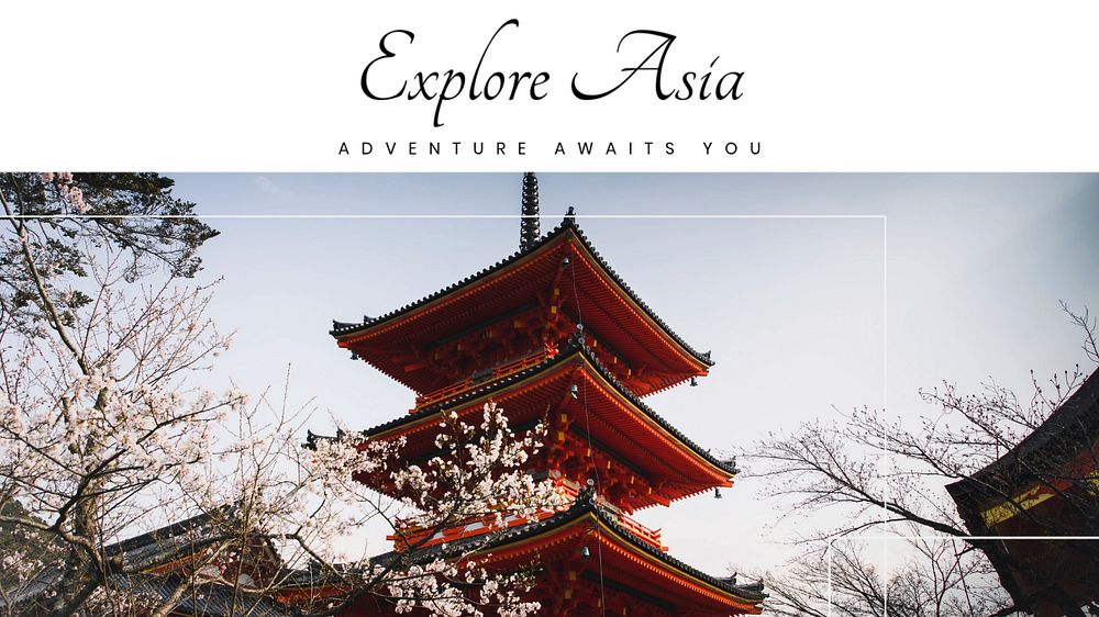 Explore Asia  blog banner template, editable text