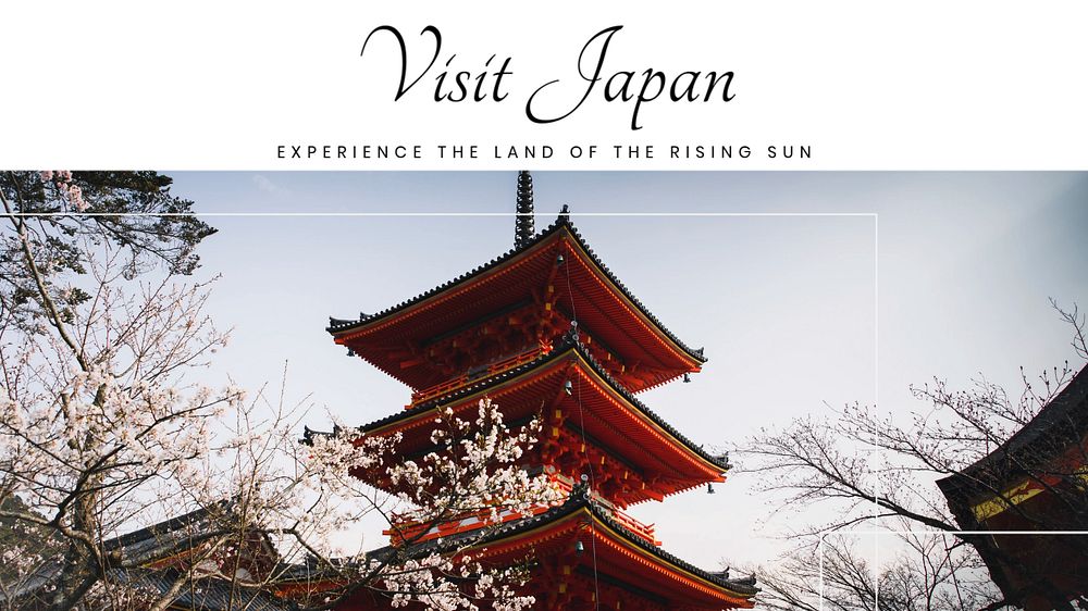 Visit Japan  blog banner template, editable text