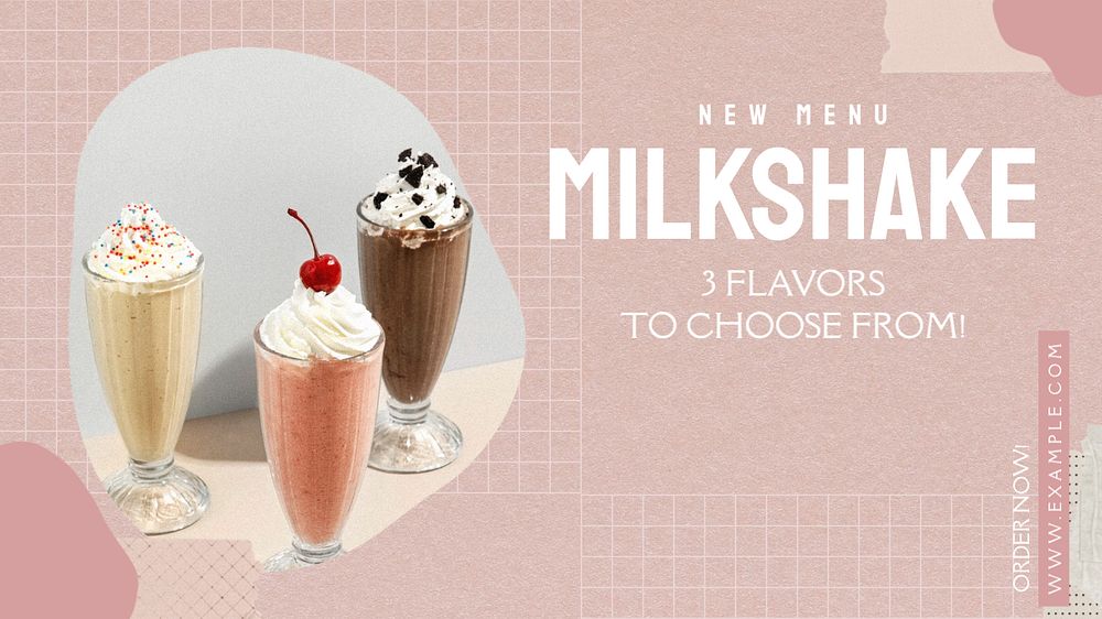 Special milkshake blog banner template, editable text
