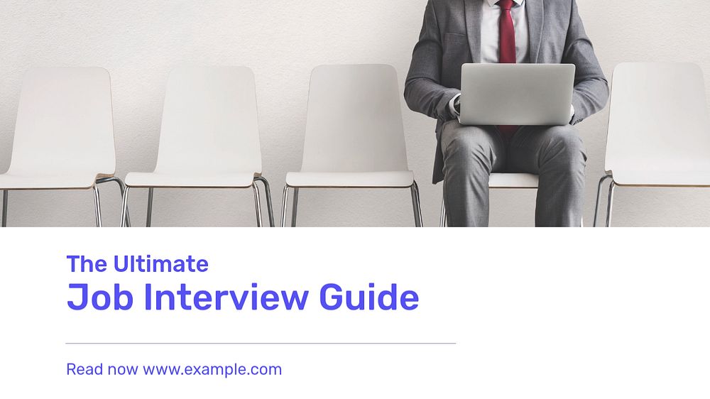 Job interview guide  blog banner template, editable text