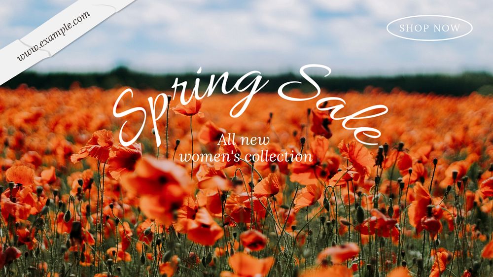 Spring sale blog banner template, editable text