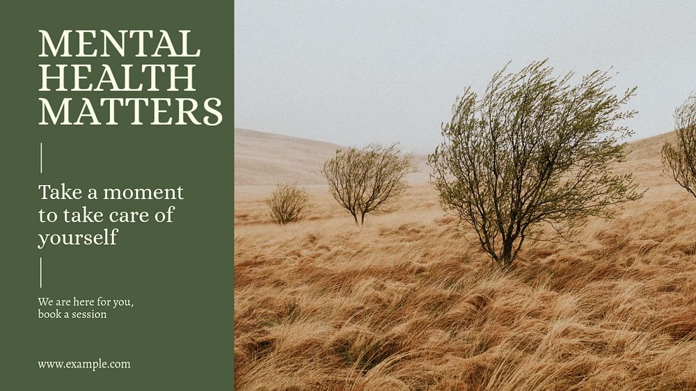 Mental health  Facebook cover template, editable design