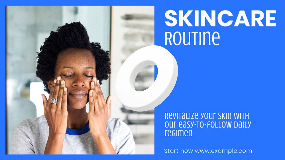 Skincare routine Facebook cover template, editable design