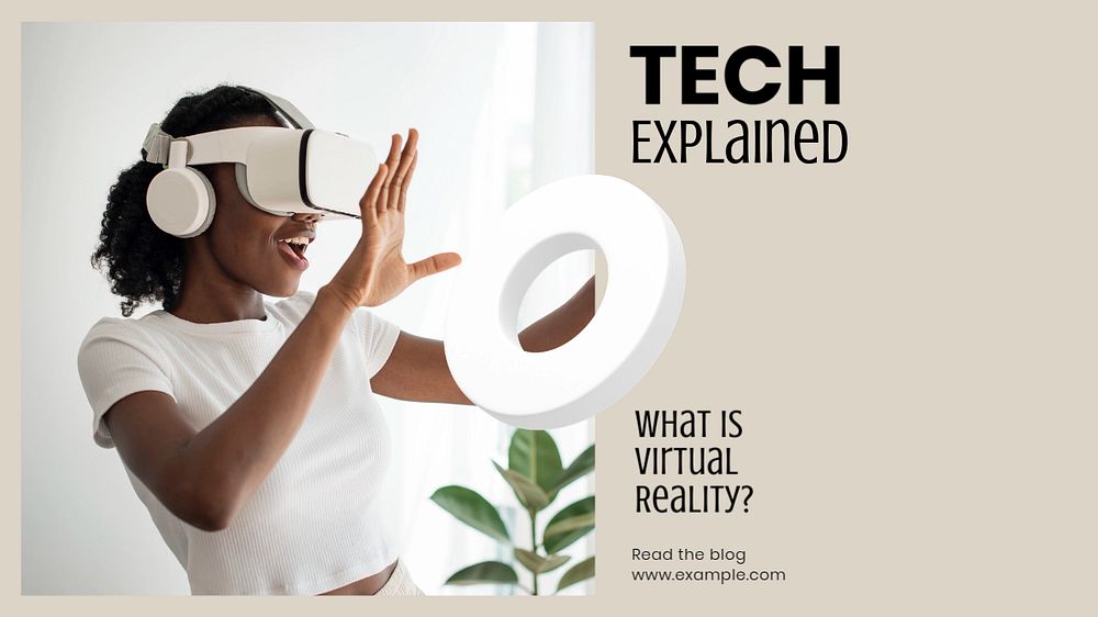 Tech explained blog banner template, editable text