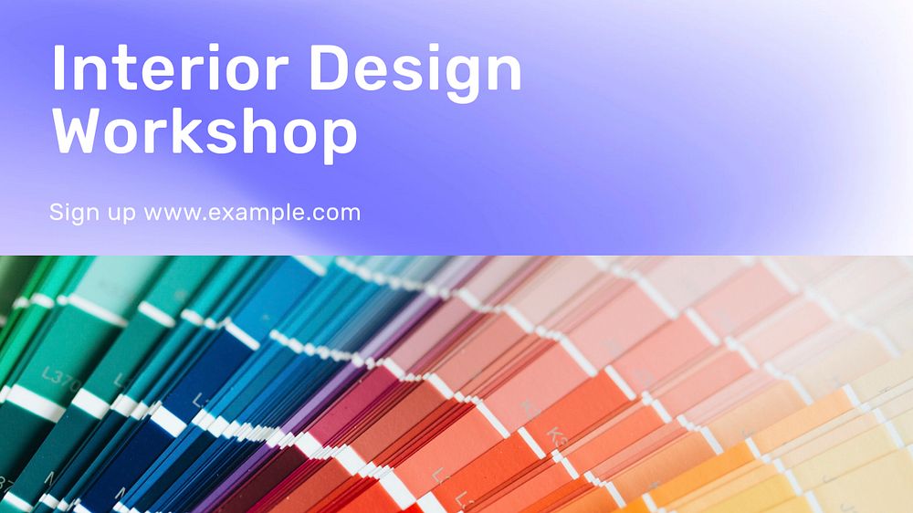 Interior design workshop  blog banner template, editable text