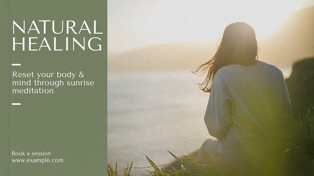 Natural healing Facebook cover template, editable design