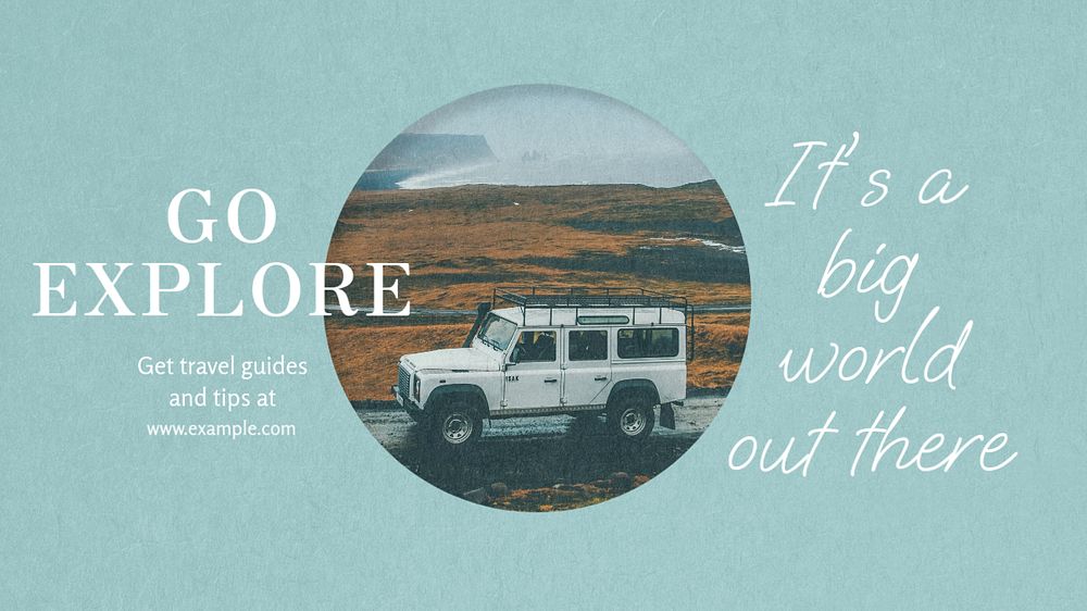 Travel guide  blog banner template, editable text