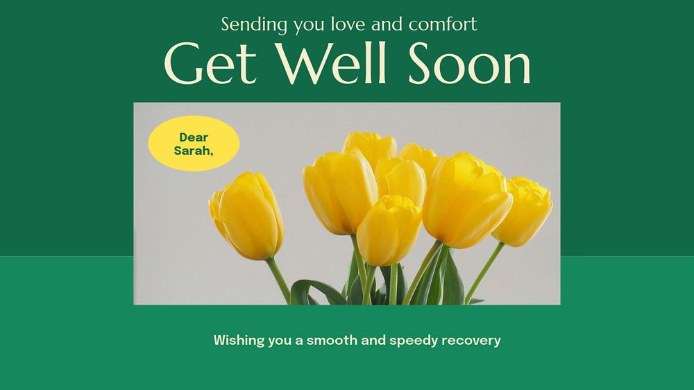 Get well soon  blog banner template, editable text