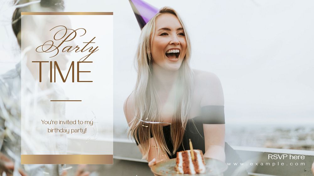 Party time  blog banner template, editable text