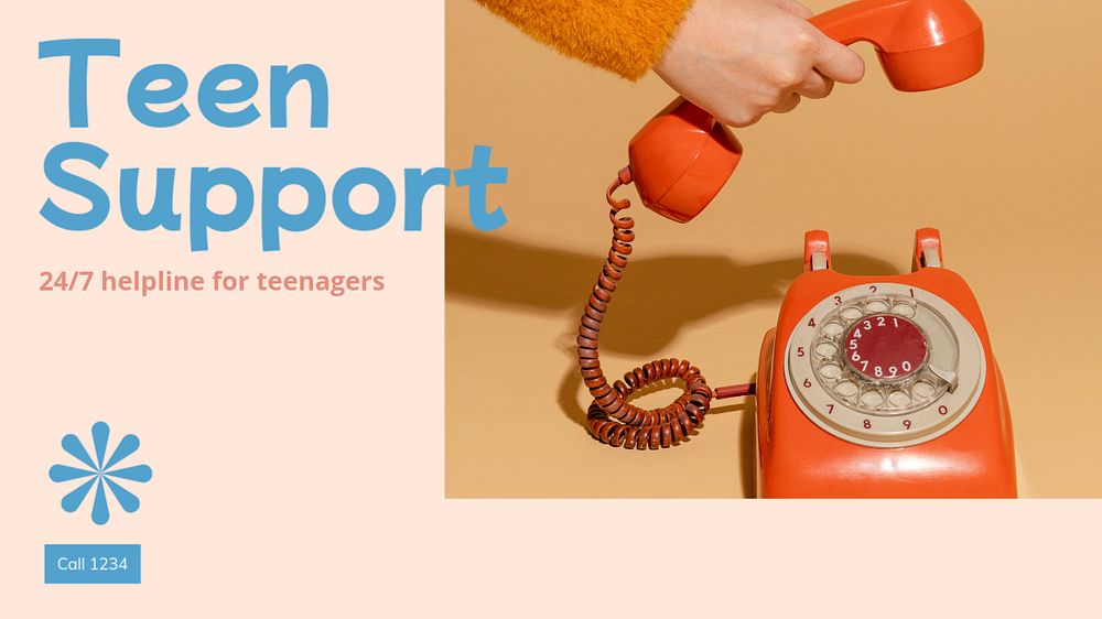 Teen support  blog banner template, editable text