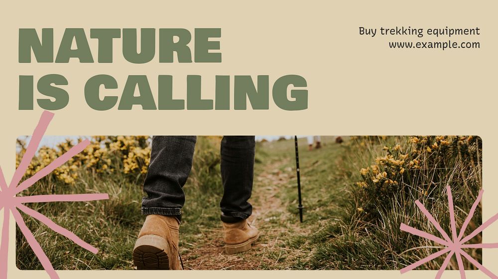 Nature is calling  blog banner template, editable text