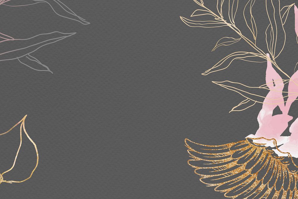 Golden line art, simple background, editable design