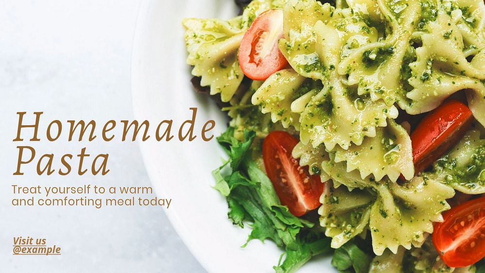 Homemade pasta blog banner template, editable text