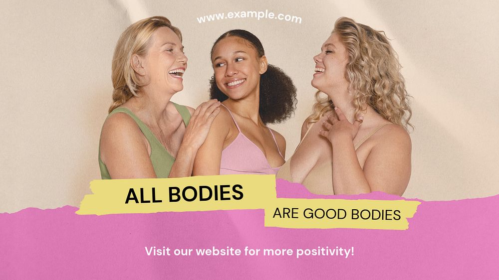 Body positivity  blog banner template, editable text