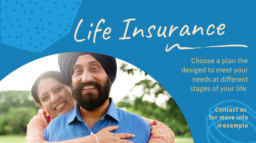 Life insurance  blog banner template, editable text