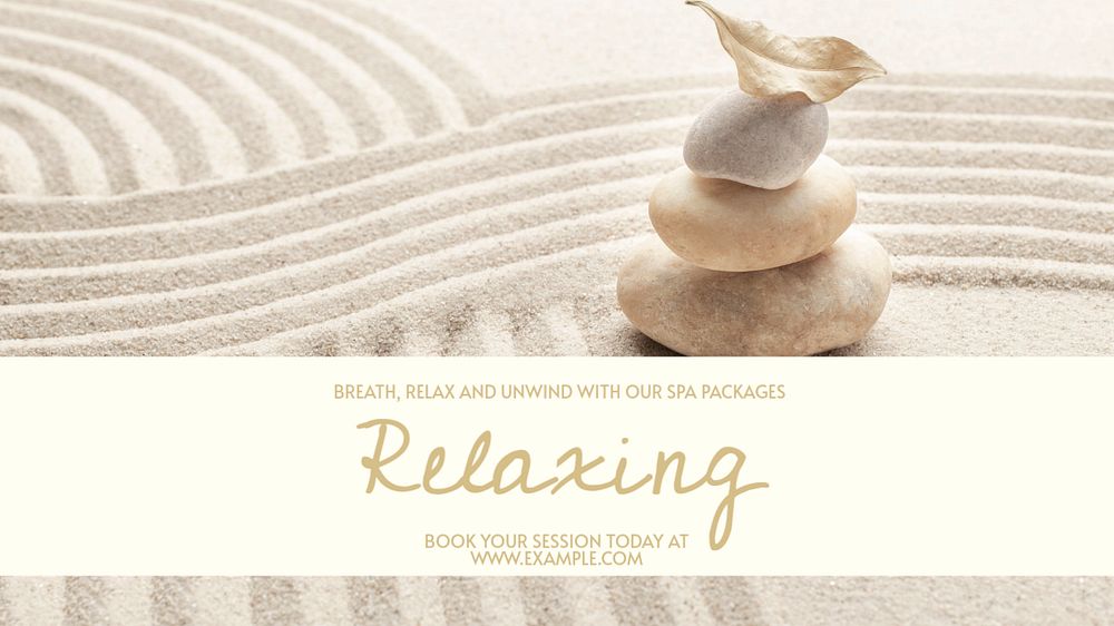 Relaxing  blog banner template, editable text