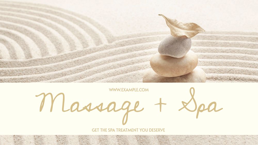 Massage & spa  blog banner template, editable text