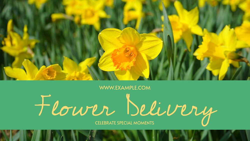 Flower delivery  blog banner template, editable text