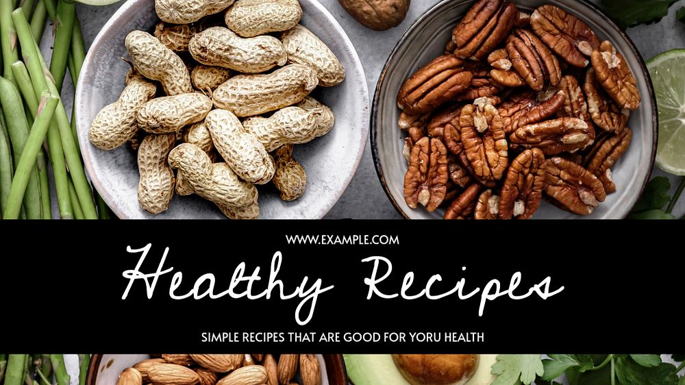 Healthy recipes  blog banner template, editable text