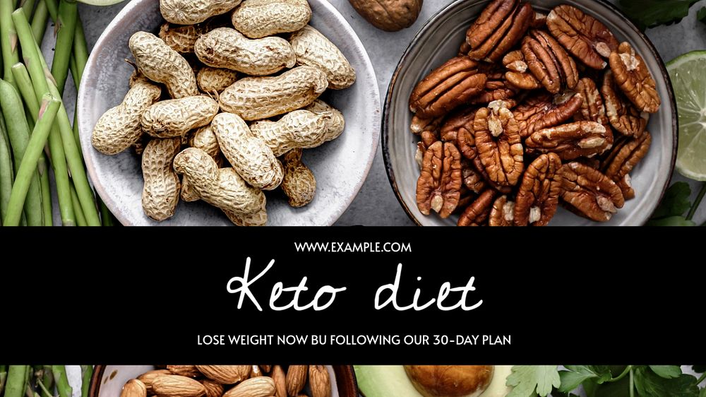 Keto diet  blog banner template, editable text