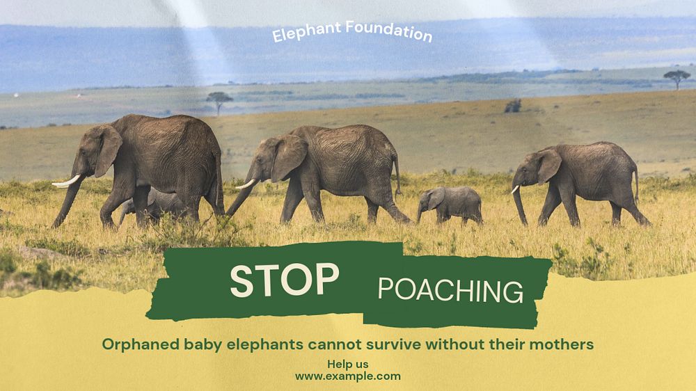 Stop poaching  blog banner template, editable text