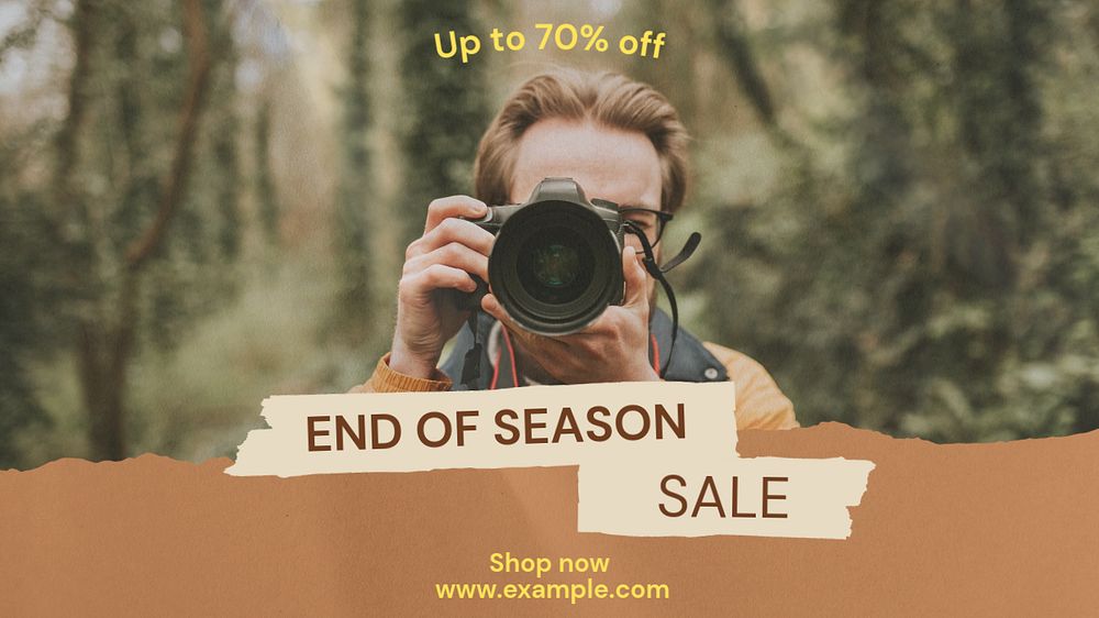 End of season sale  blog banner template, editable text