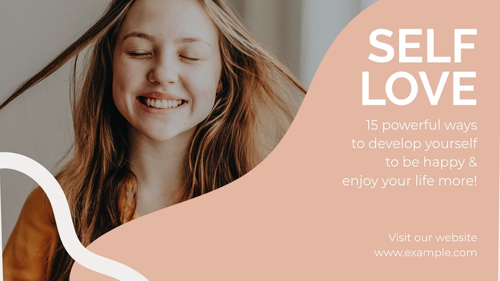 Self-love  blog banner template, editable text