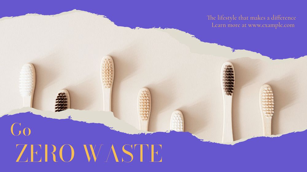 Zero waste blog banner template, editable text