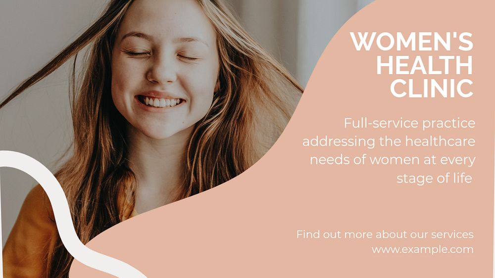 Women's health  blog banner template, editable text