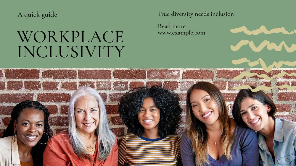 Workplace inclusivity blog banner template, editable text