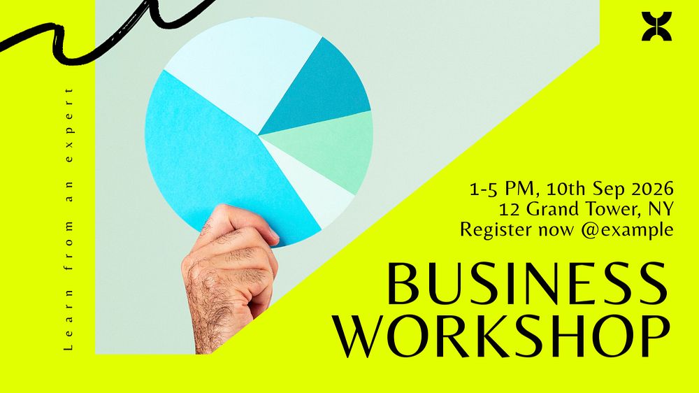 Business workshop blog banner template, editable text