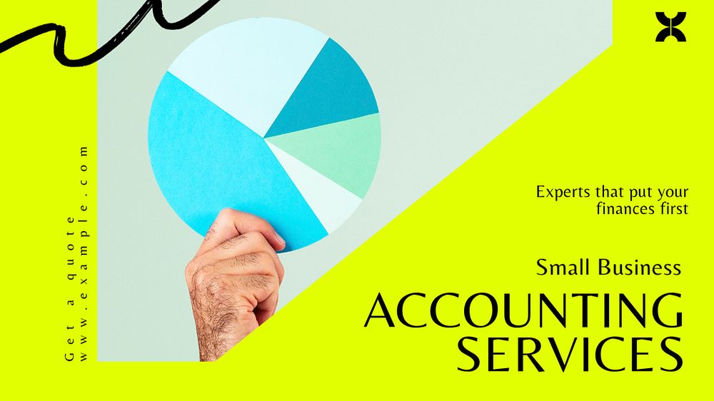 Accounting services blog banner template, editable text