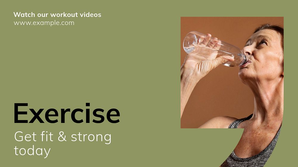 Exercise now blog banner template, editable text